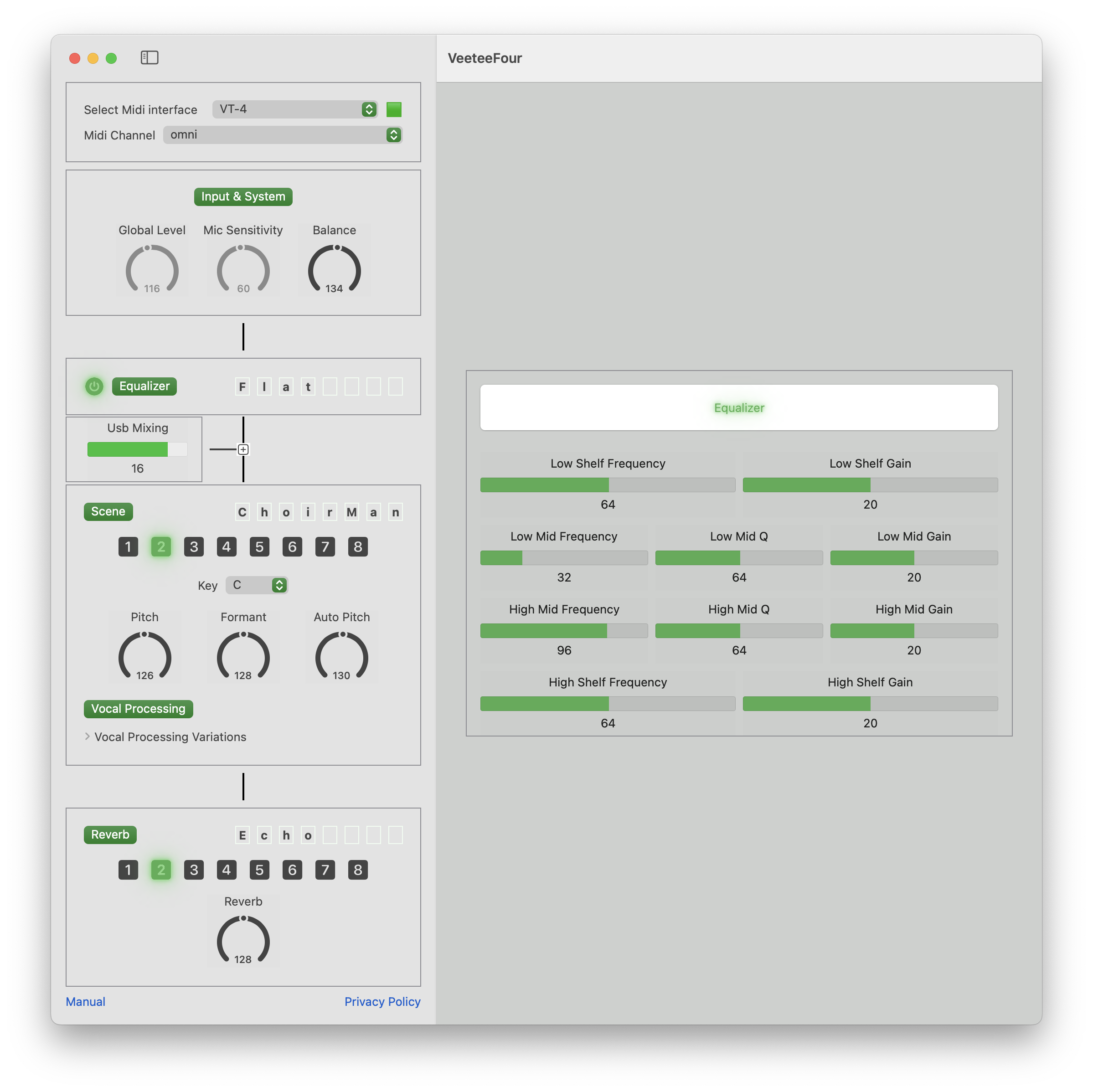 Screenshot of Equalizer View